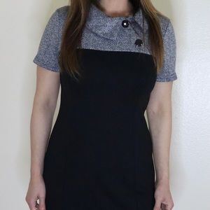 Formal Black and Grey Dress with Open Slit